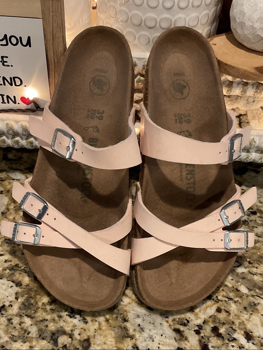 Birkenstock Women's Pale Pink Double-Buckle Sandals